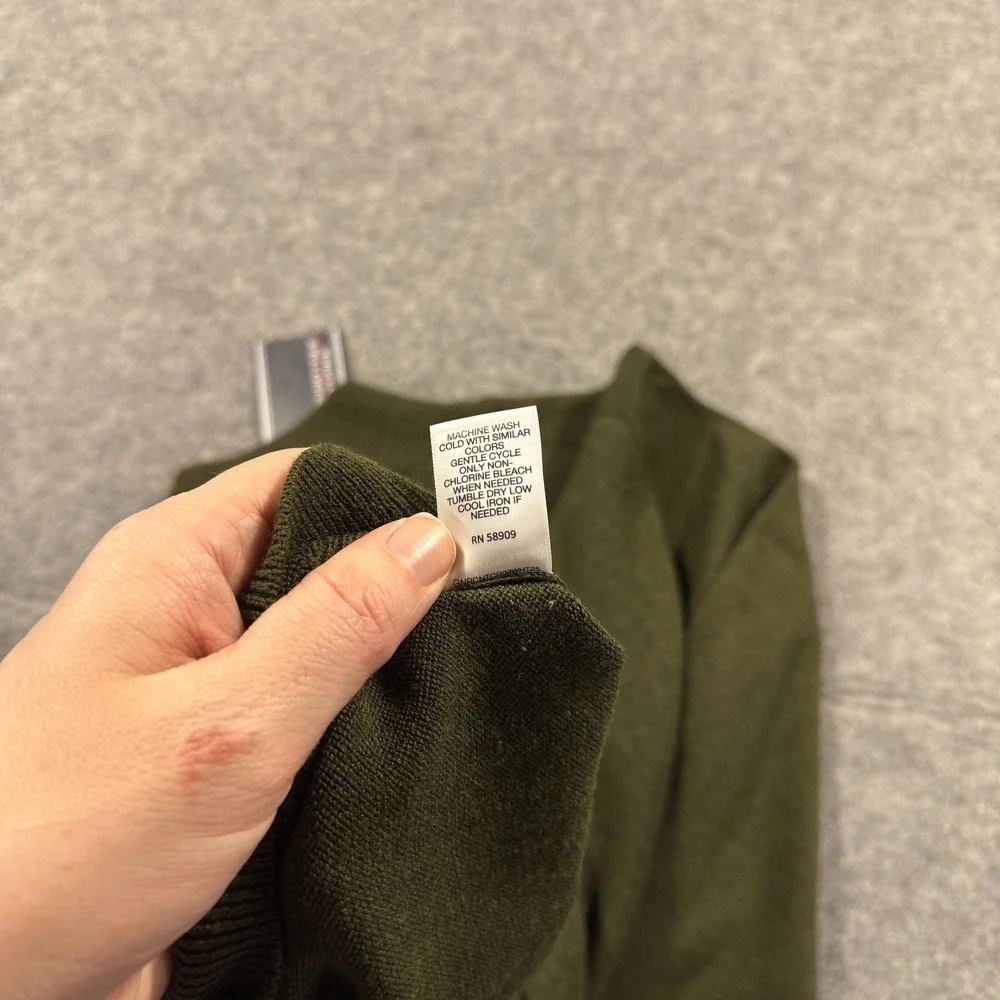 Roundtree & Yorke Sweater Mens‎ Medium Olive Green 1/4 Zip Mock Neck Pullover